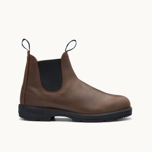Antique Brown Premium Waterproof Leather Chelsea Boots, Men's Thermal 1477 - Blundstone