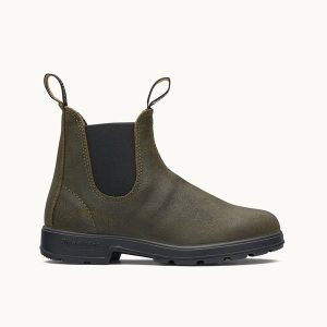 Dark Olive Suede Leather Suede Boots, Men's Originals 1615 - Blundstone