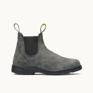 Rustic Black Premium Leather Chelsea Boots, Men's All-Terrain 2055 - Blundstone
