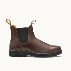 Cocoa Brown Premium Leather Chelsea Boots, Women's All-Terrain 2057 - Blundstone
