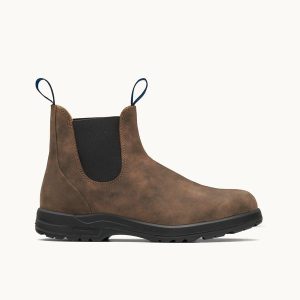 Rustic Brown Premium Waterproof Leather Chelsea Boots, Men's All-Terrain Thermal 2242 - Blundstone