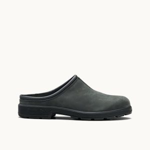 Rustic Black Nubuck Leather Slip-on Clogs, Men's Originals 2420 - Blundstone