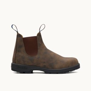 Rustic Brown Premium Waterproof Leather Chelsea Boots, Men's Thermal 584 - Blundstone