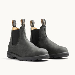 Rustic Black Leather Chelsea Boots, Men's Classics 587 - Blundstone