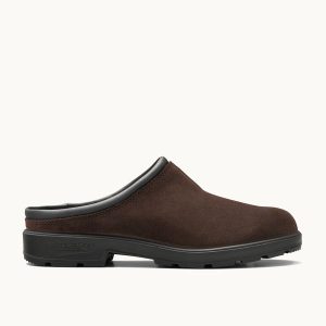 Dark Brown Suede Leather Slip-on Clogs, Men's Originals 2521 - Blundstone